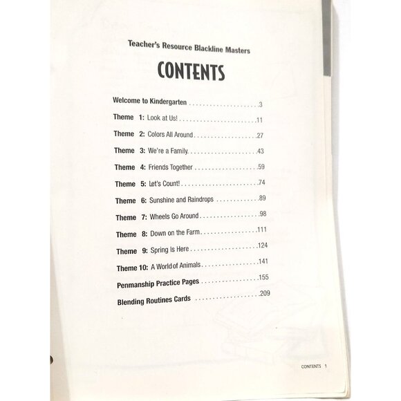 Kindergarten Reading TEACHERS RESOURCE BLACKLINE MASTER book homeschool Houghton - Picture 2 of 3